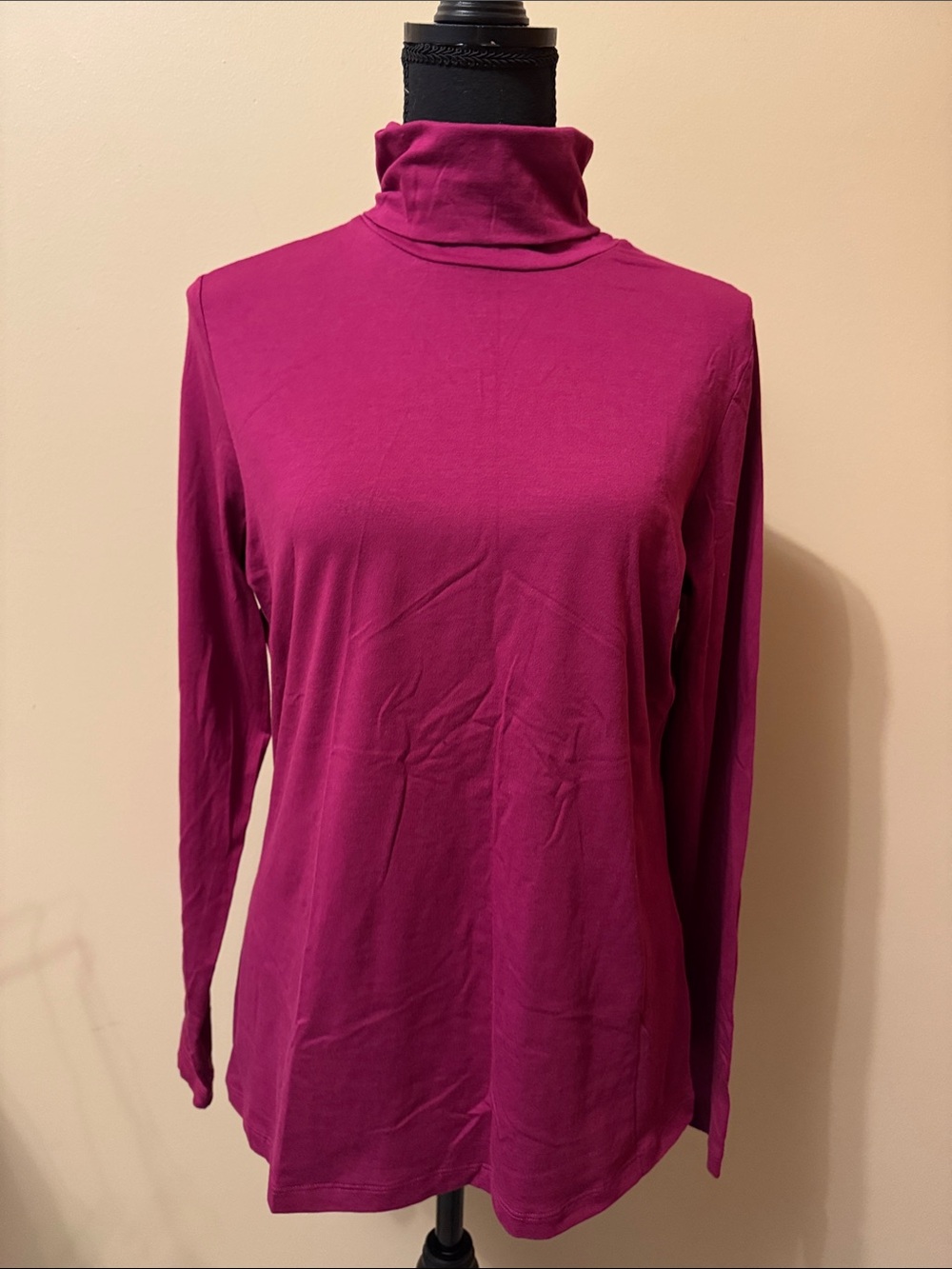 Lands' End Women's Long-Sleeve Turtleneck - Fuchsia